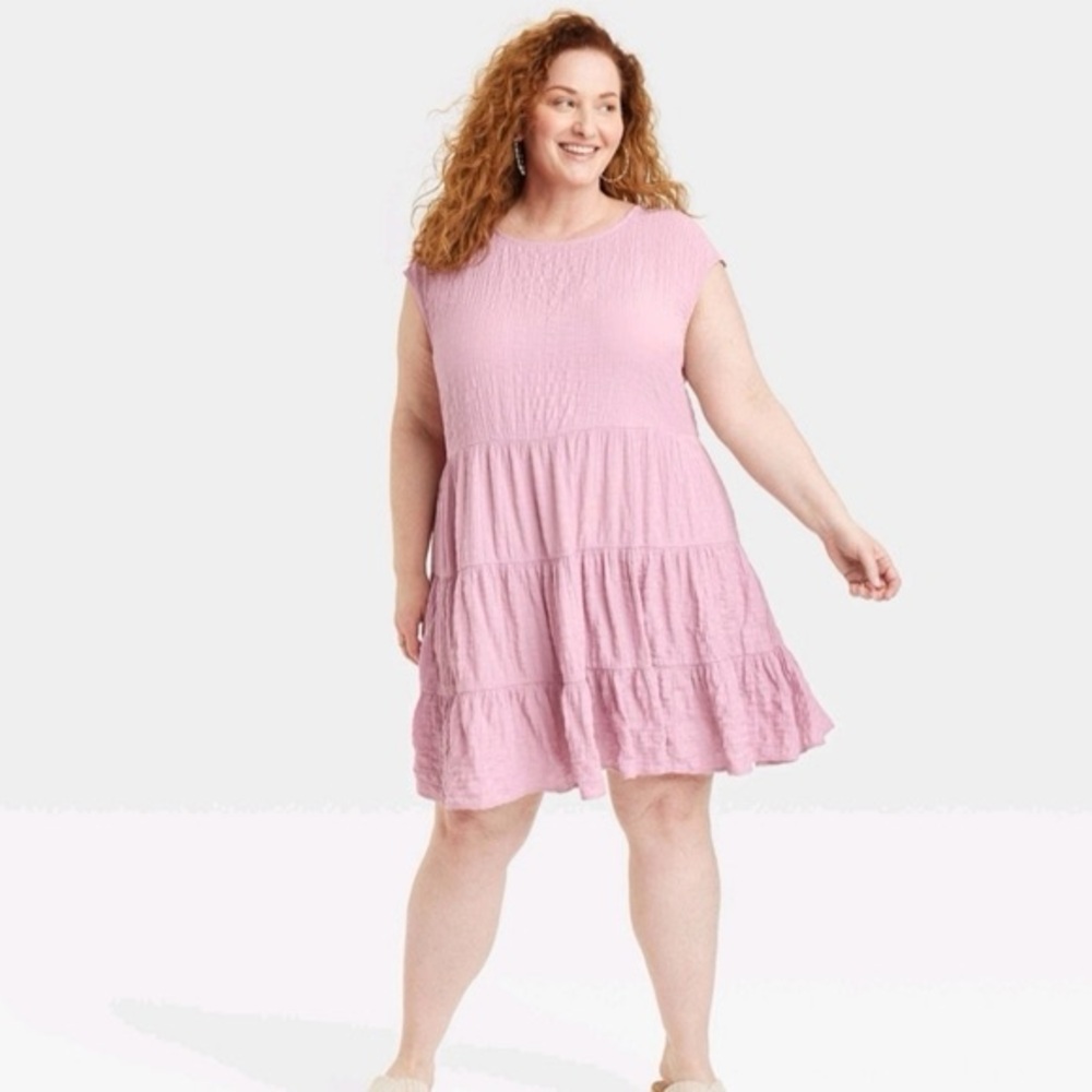 Knox Rose Light Pink Tiered Dress Coverup
